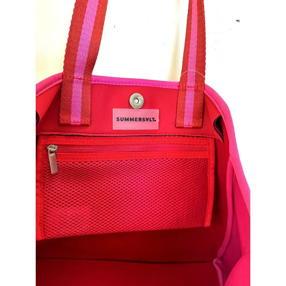 Summersalt Neoprene Tote Pink Red